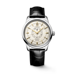Load image into Gallery viewer, Quadrante champagne del Longines Conquest Heritage Central Power Reserve con indici applicati, lancette dorate e indicatore centrale della riserva di carica, trattate con Swiss Super-LumiNova®