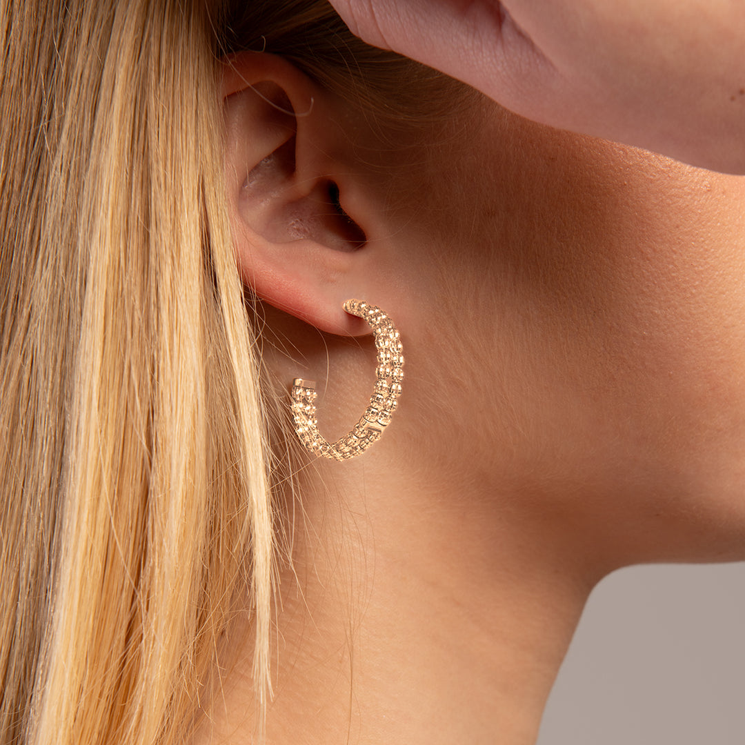 Desmos Orecchini Crystal hoop in argento 00002111