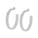 Load image into Gallery viewer, Desmos Orecchini Crystal Hoop in argento 00002116