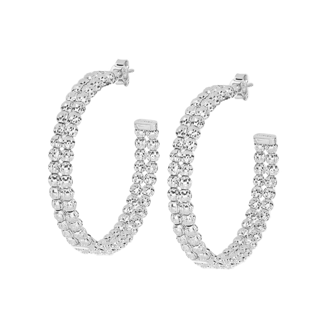Desmos Orecchini Crystal Hoop in argento 00002116