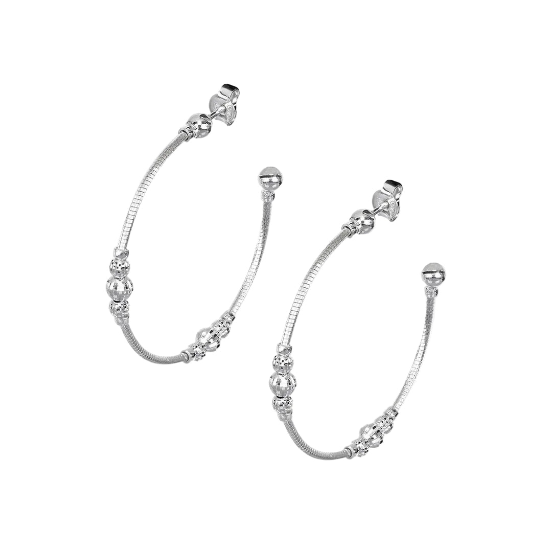 Desmos Orecchini Hoop Crystal Flexi in argento 00003340