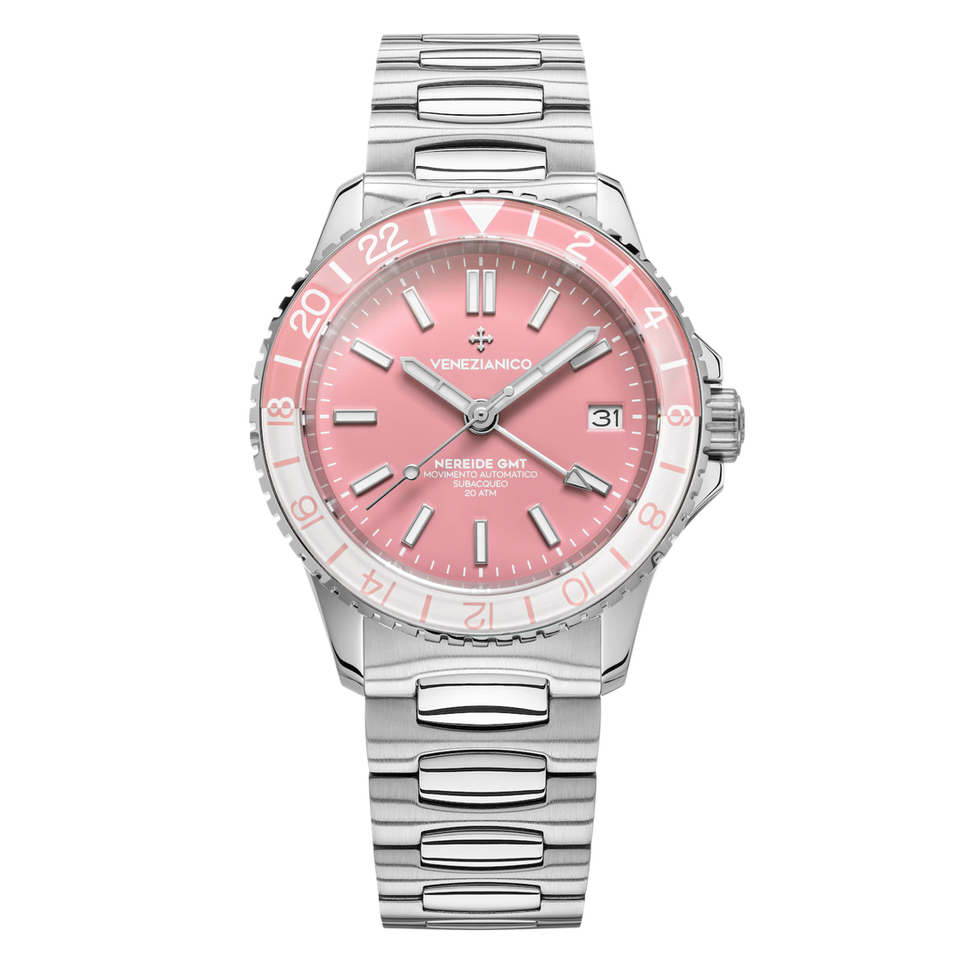 VENEZIANICO Nereide GMT Rosa 3521506C - ghiera rosa/bianca
