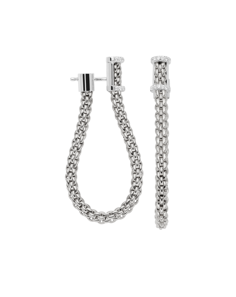 Orecchini Essential Flex'it in Oro Bianco e Diamanti