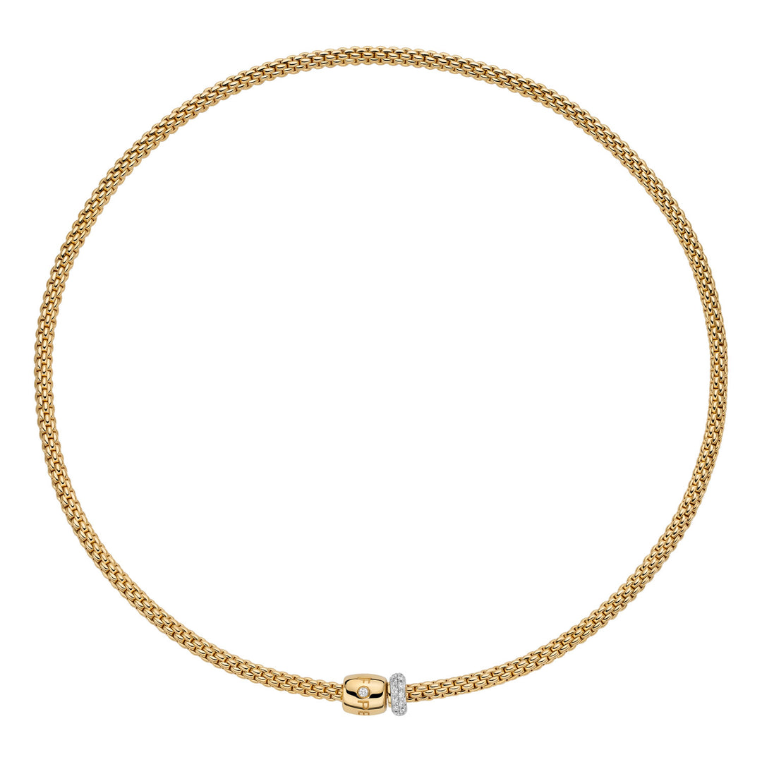 Collana Prima Flex'it in Oro Giallo e Bianco con Diamanti