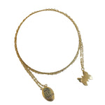 Load image into Gallery viewer, DoDo Collana together farfalla e piastrina in oro giallo DCFAGOG/0