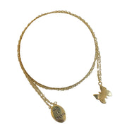 DoDo Collana together farfalla e piastrina in oro giallo DCFAGOG/0