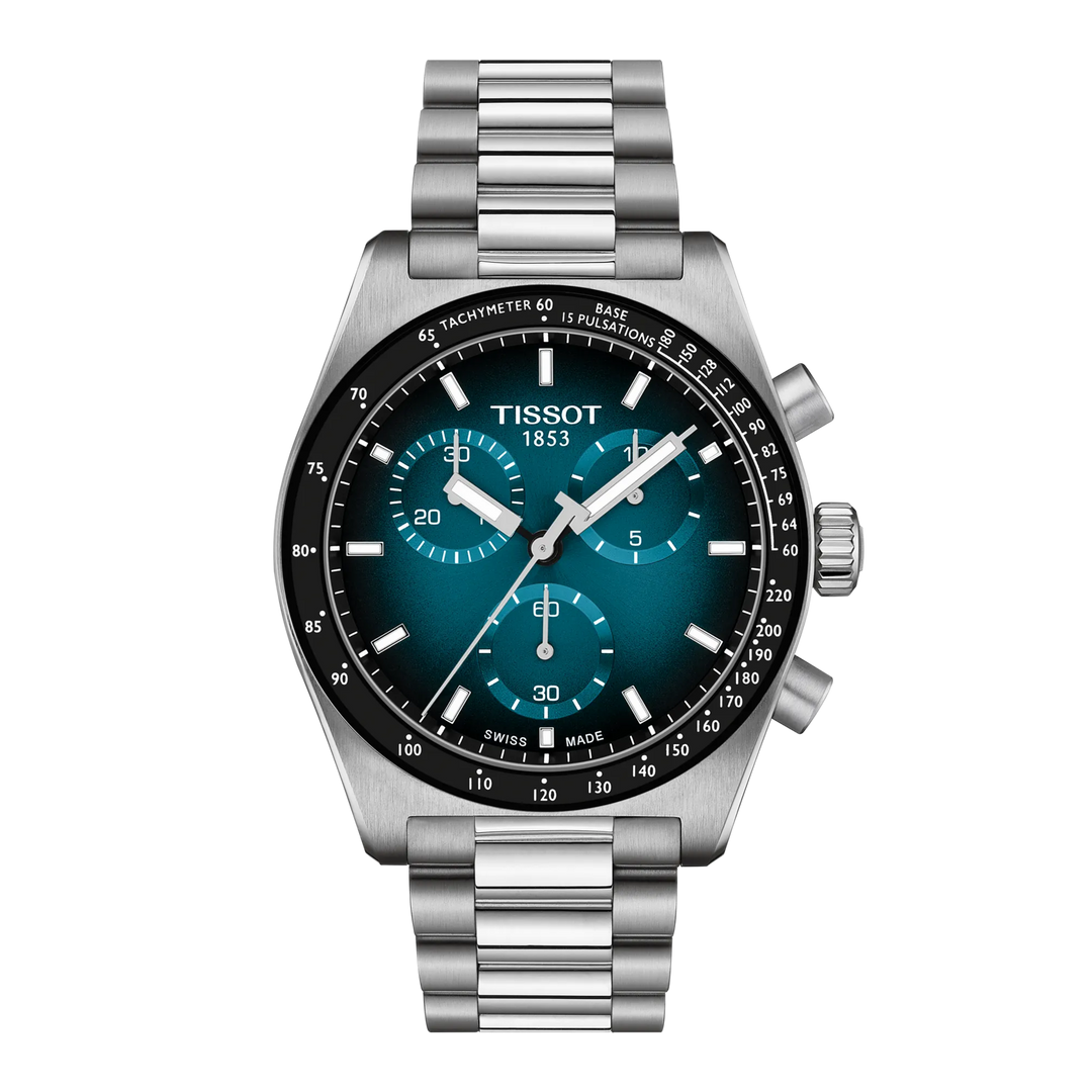 Tissot PR516 40mm T149.417.11.041.01 - bracciale e cassa acciaio - quadrante blu sfumato con cronografo