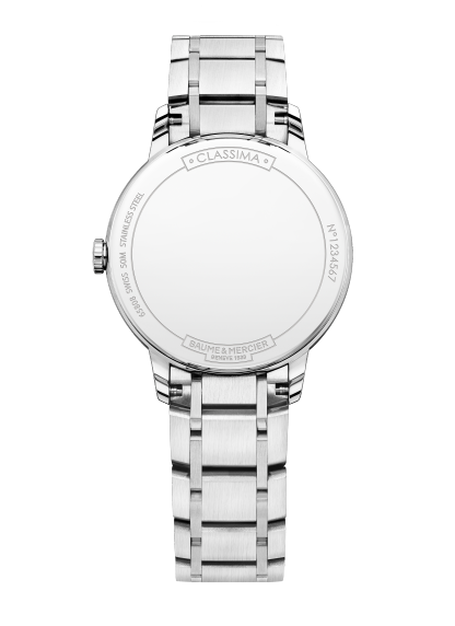 Baume & Mercier Classima 10335 M0A10335 - bracciale e cassa acciaio - quadrante bianco opaco - fondello