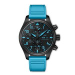 Load image into Gallery viewer, IWC Pilot’s Watch Chronograph 41 George Russell IW389411 - cinturino caucciù azzurro - cassa ceramica nera - quadrante nero con datario e cronografo