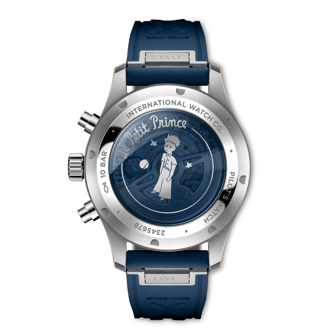 IWC Pilot’s Watch Chronograph Le Petit Prince IW378011 - cinturino gomma blu - cassa acciaio - quadrante blu con cronografo e datario