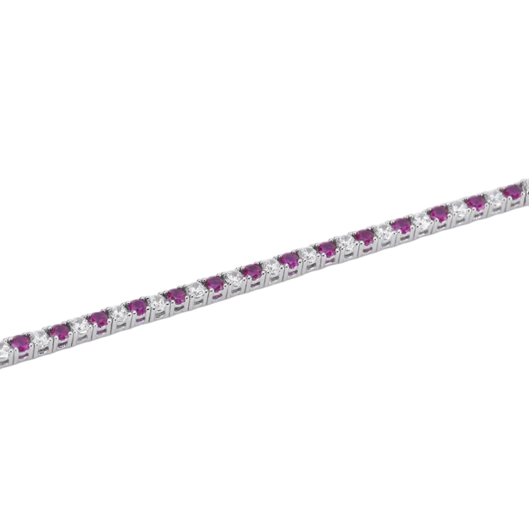 Mabina Bracciale tennis rubini sintetici e zirconi 533457-S