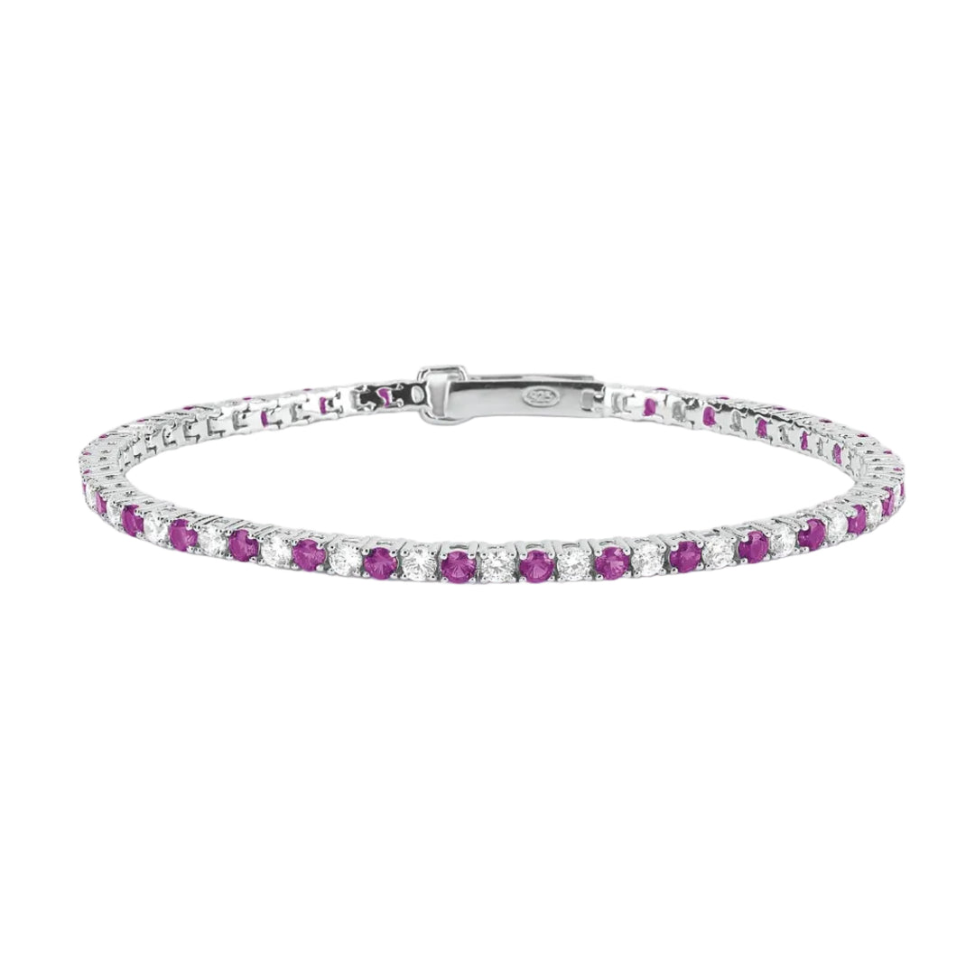 Mabina Bracciale tennis rubini sintetici e zirconi 533457-S