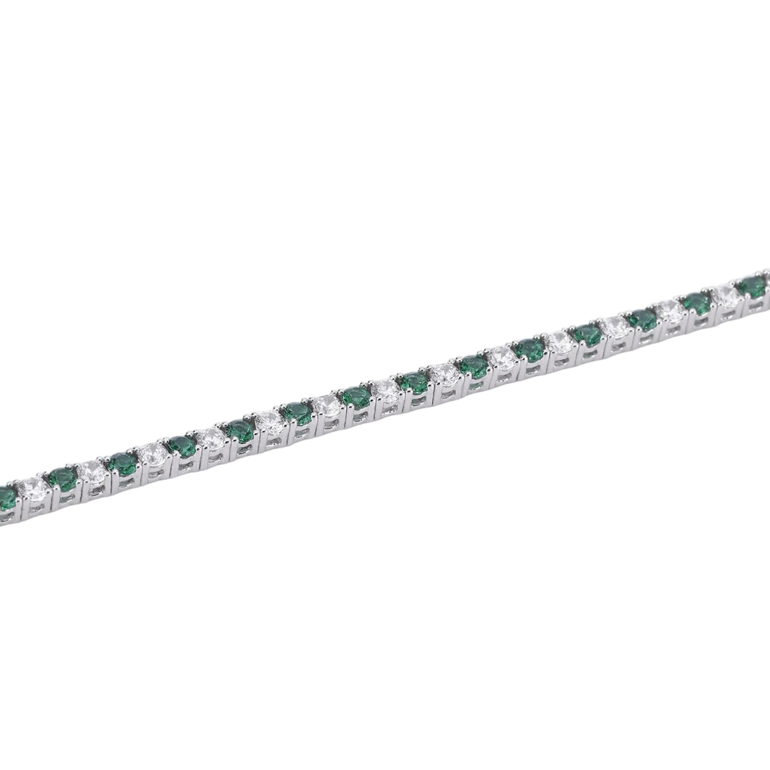 Mabina Bracciale tennis smeraldi sintetici e zirconi 533458-M