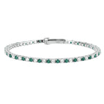 Load image into Gallery viewer, Mabina Bracciale tennis smeraldi sintetici e zirconi 533458-M
