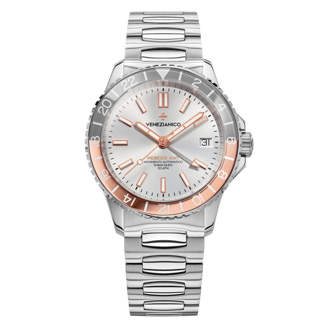 VENEZIANICO Nereide GMT 3521503C - ghiera grigia/oro rosa