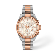 Tissot PR 100 36mm T150.217.22.111.00 - bracciale e cassa acciaio e oro rosa - quadrante madreperla con cronografo e datario
