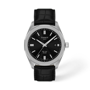 Tissot PRC 100 Solar 39mm T151.422.16.051.00 - cassa acciaio - cinturino pelle nero - quadrante nero con datario