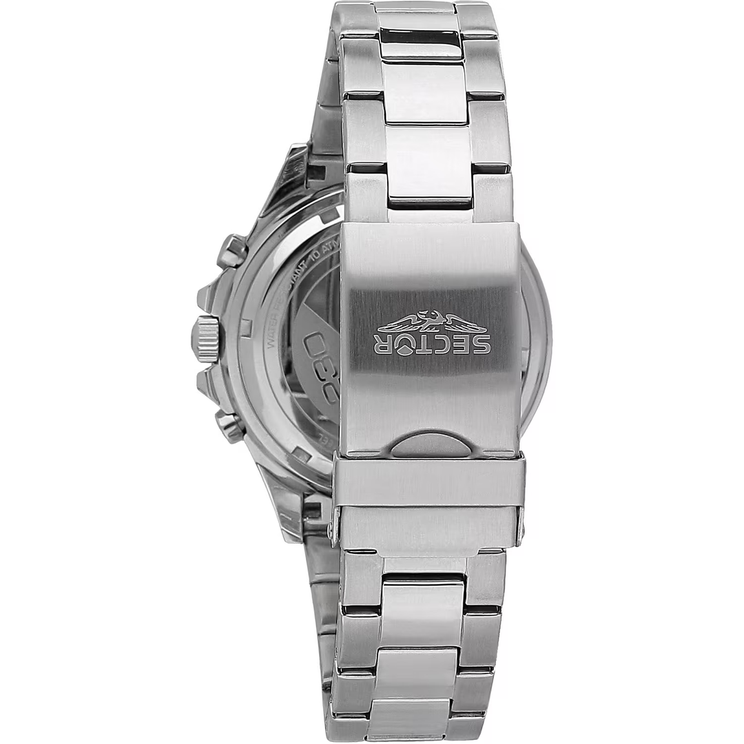 Sector 230 R3273661009 - cassa acciaio - bracciale metallo - quadrante nero con cronografo e datario