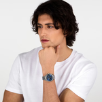 Load image into Gallery viewer, Sector 240 R3273640030 - cassa e bracciale acciaio - quadrante blu con cronografo e datario