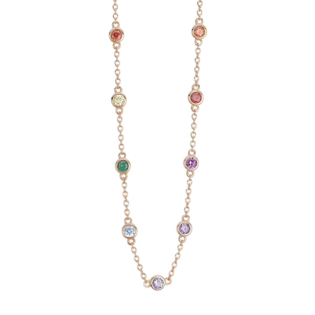Mabina Girocollo in argento rosato e zirconi multicolor 553312
