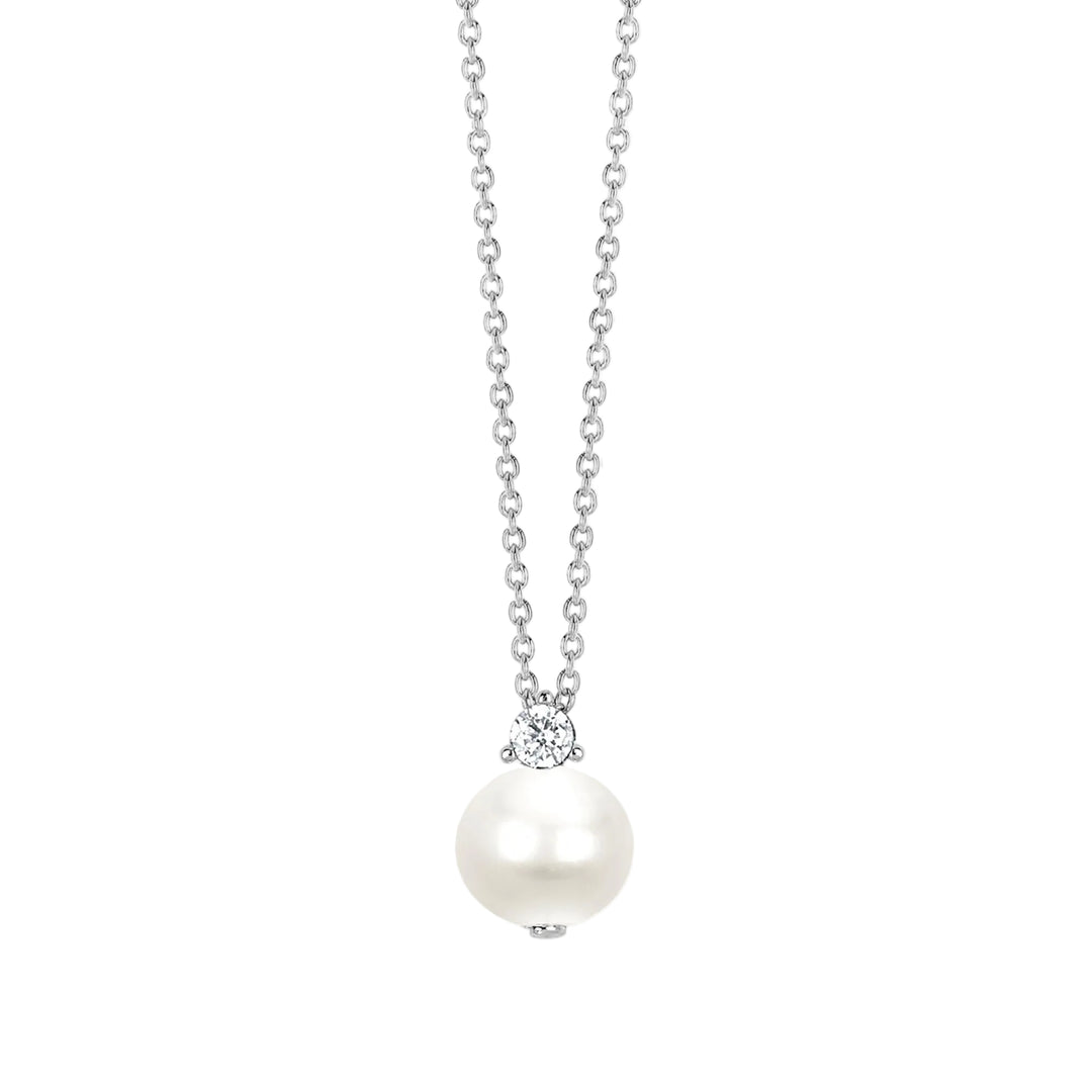 Mabina Girocollo in argento con perla coltivata e zircone 553282