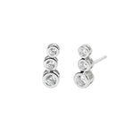 Load image into Gallery viewer, Mabina Orecchini a lobo in argento con tre zirconi 563247