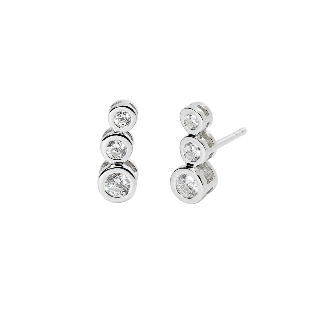 Mabina Orecchini a lobo in argento con tre zirconi 563247