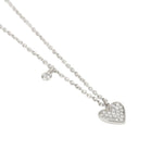 Load image into Gallery viewer, Mabina Girocollo argento con ciondolo cuore e zirconi 553286