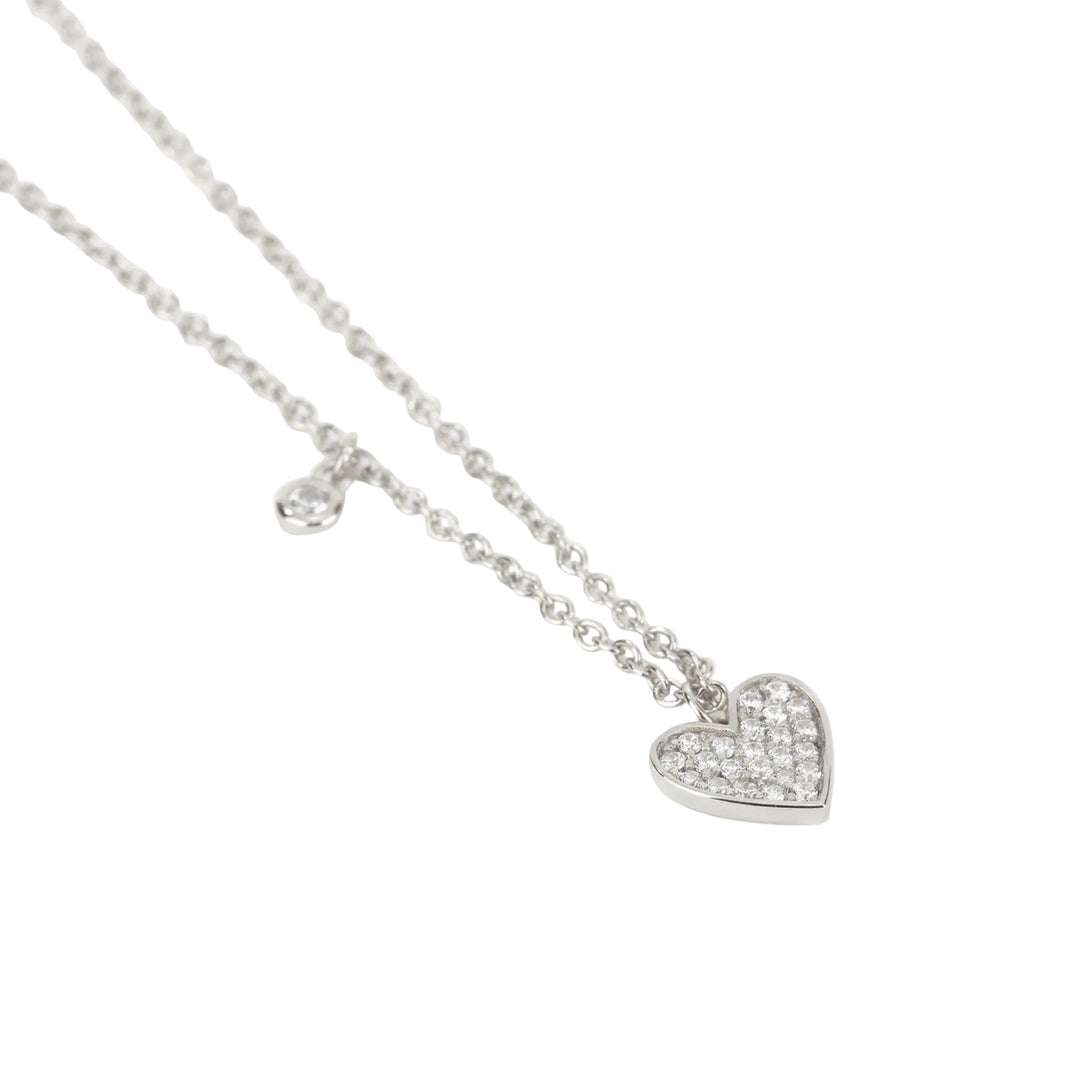 Mabina Girocollo argento con ciondolo cuore e zirconi 553286