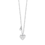 Load image into Gallery viewer, Mabina Girocollo argento con ciondolo cuore e zirconi 553286