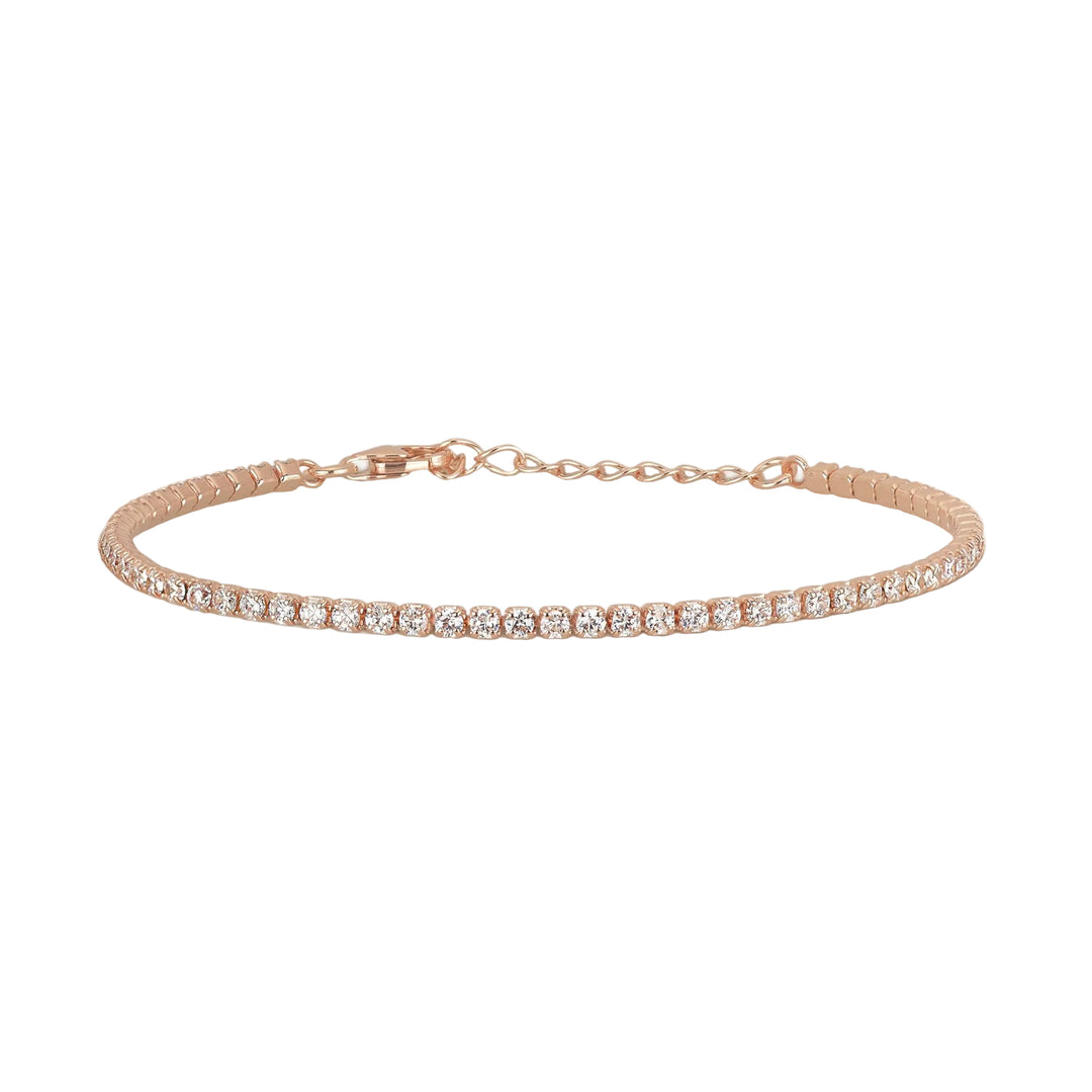 Mabina Bracciale tennis in argento placcato oro rosa con zirconi 533284