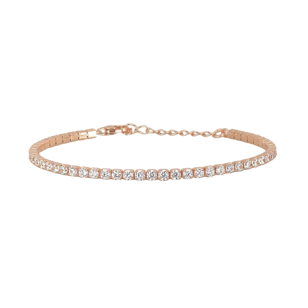 Mabina Bracciale tennis argento placcato oro rosa con zirconi 533286