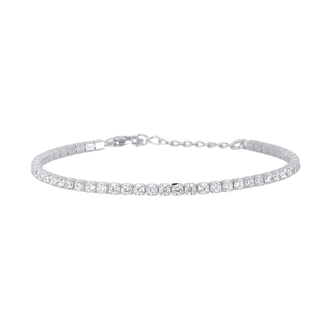 Mabina Bracciale tennis regolabile in argento con zirconi 533285