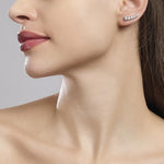 Load image into Gallery viewer, Mabina Orecchini rampicanti in argento con zirconi 563103