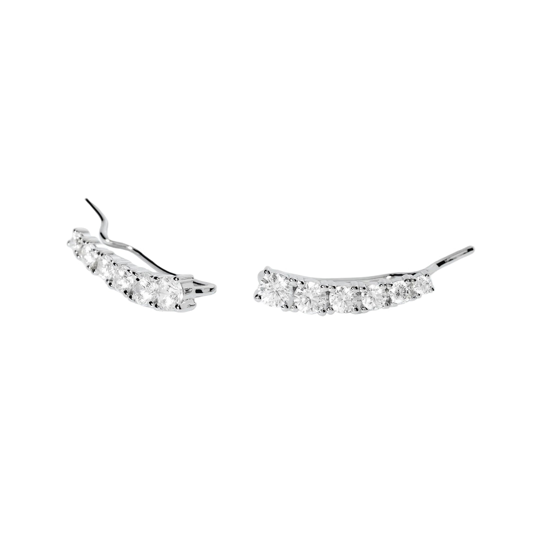 Mabina Orecchini rampicanti in argento con zirconi 563103