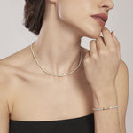 Load image into Gallery viewer, Mabina Bracciale tennis in argento placcato oro con zirconi 533558-M