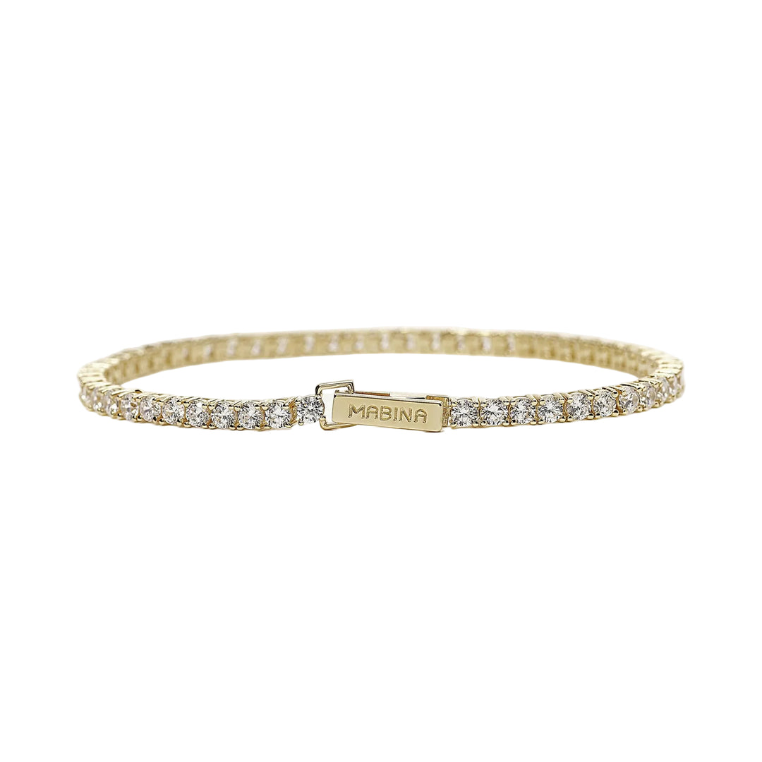 Mabina Bracciale tennis in argento placcato oro con zirconi 533558-M