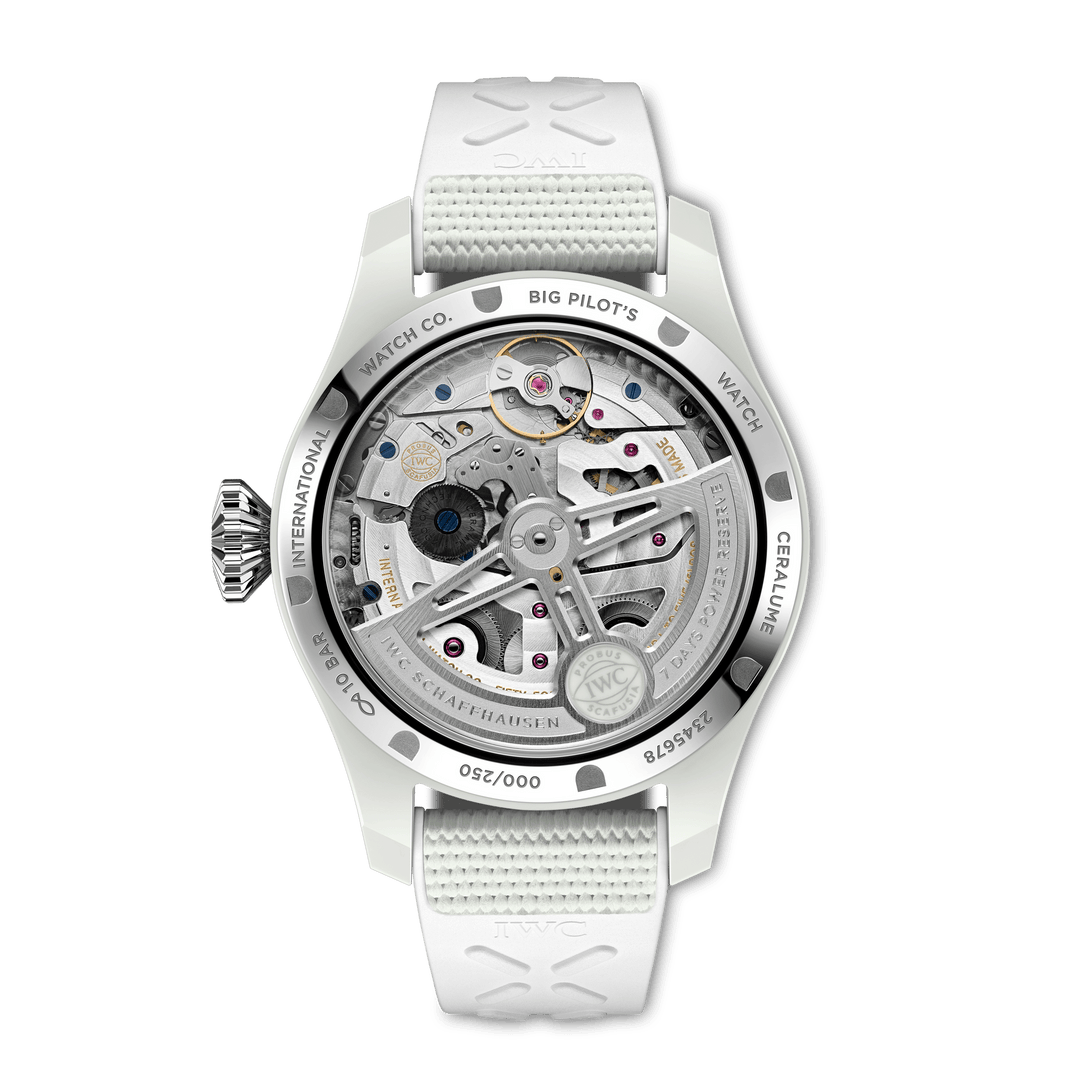 IWC Big Pilot’s Watch Perpetual Calendar Ceralume® IW505801 - fondello con movimento a vista