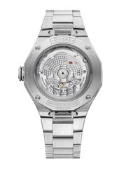 Baume & Mercier Riviera 10715 M0A10715 - cassa e bracciale in acciaio - quadrante nero fumé trasparente - fondello con movimento a vista