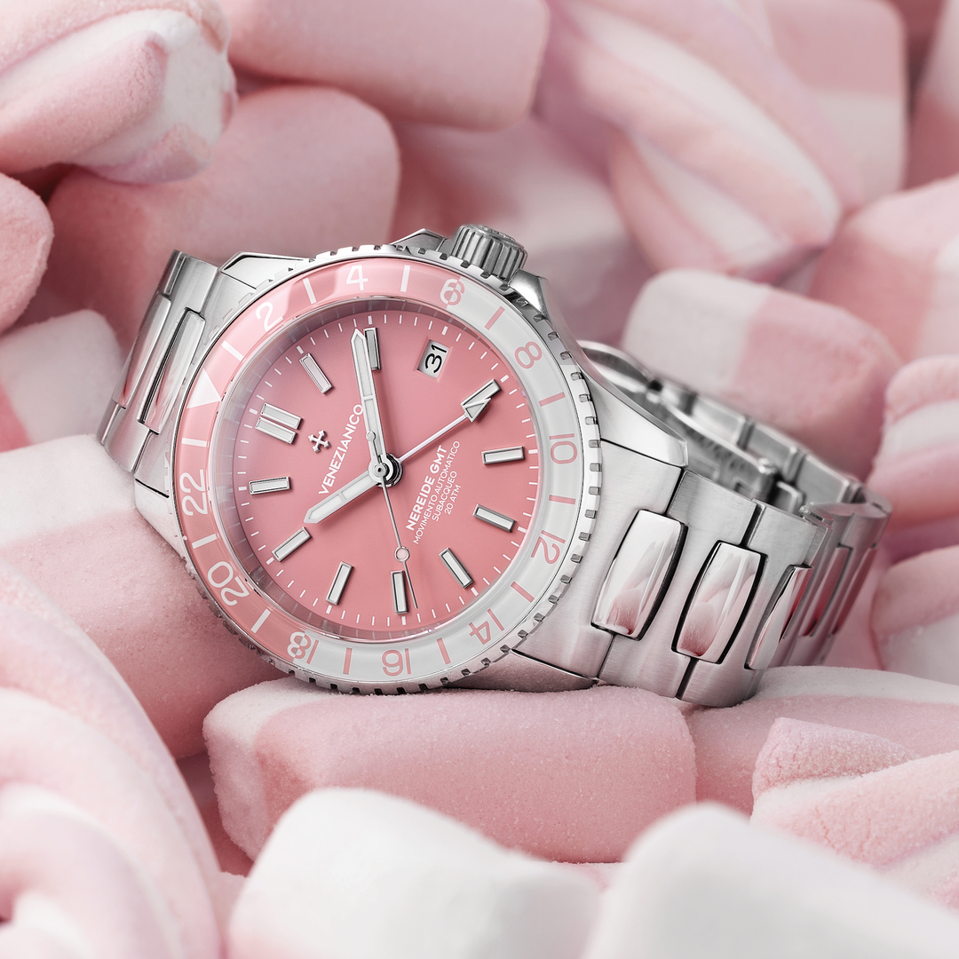 VENEZIANICO Nereide GMT Rosa 3521506C - ghiera rosa/bianca