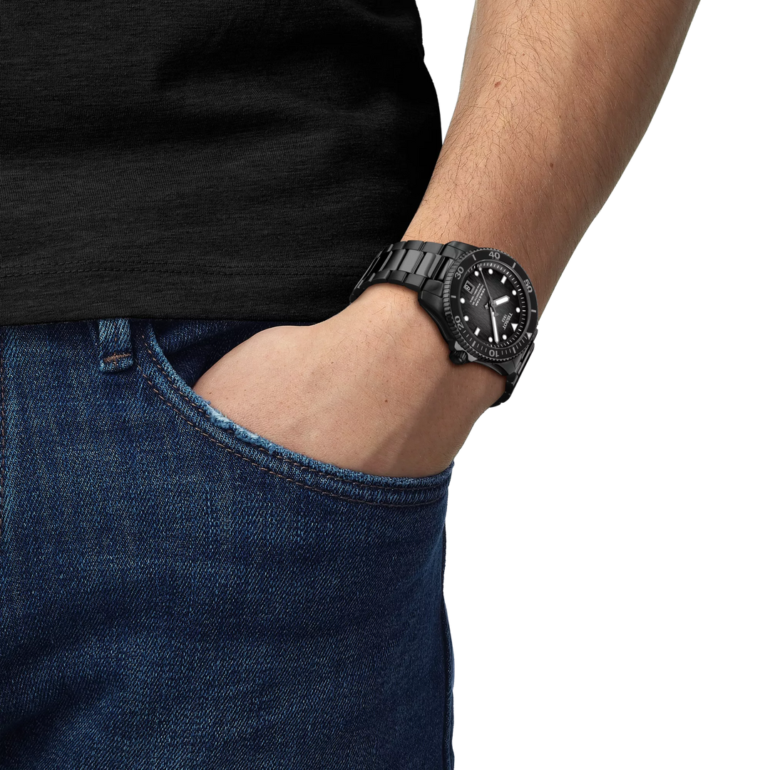 Tissot Seastar 1000 T120.807.33.051.00 - completamente nero con datario - polso
