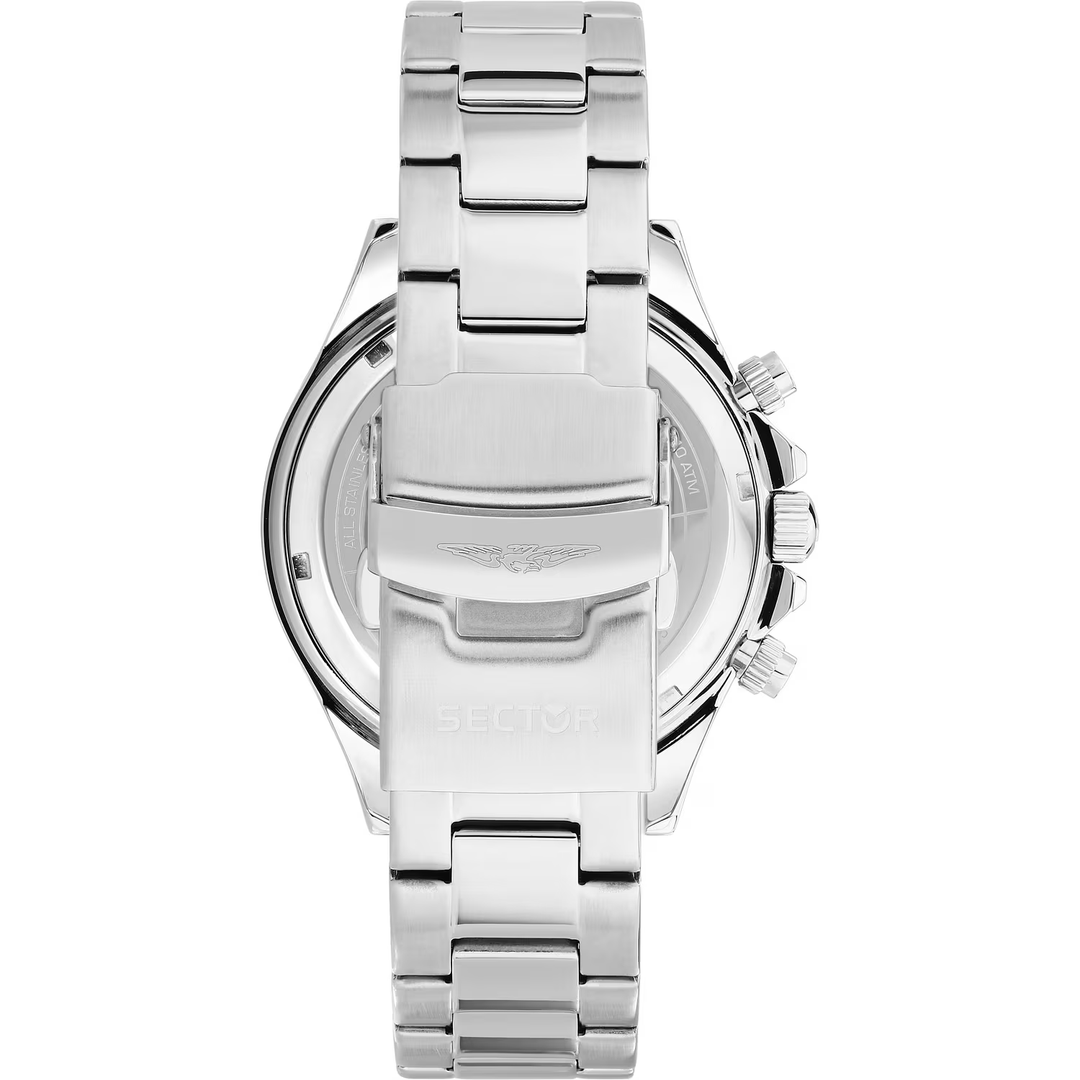 Sector 230 R3273661056 - bracciale e cassa acciaio - quadrante blu con cronografo e datario
