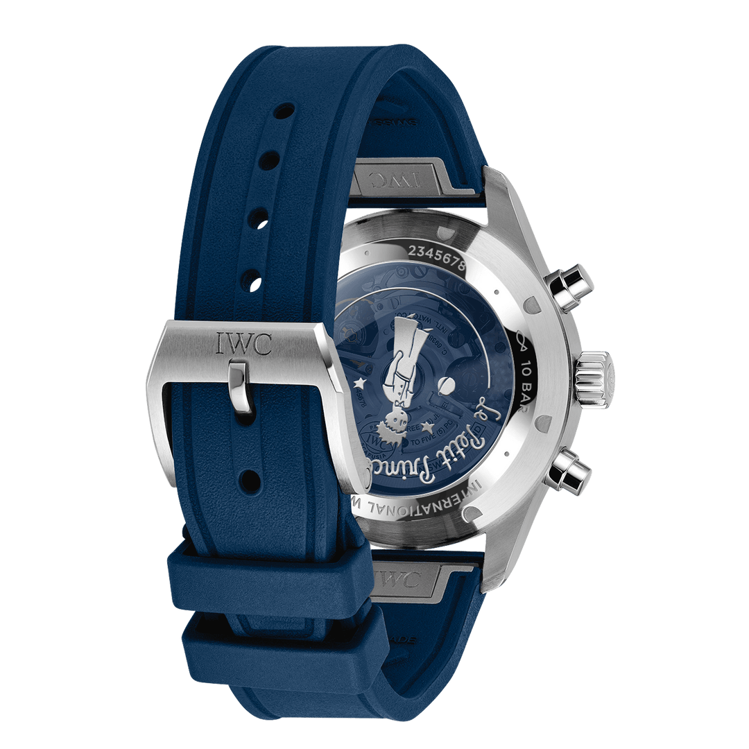 IWC Pilot’s Watch Chronograph Le Petit Prince IW378011 - cinturino gomma blu - cassa acciaio - quadrante blu con cronografo e datario