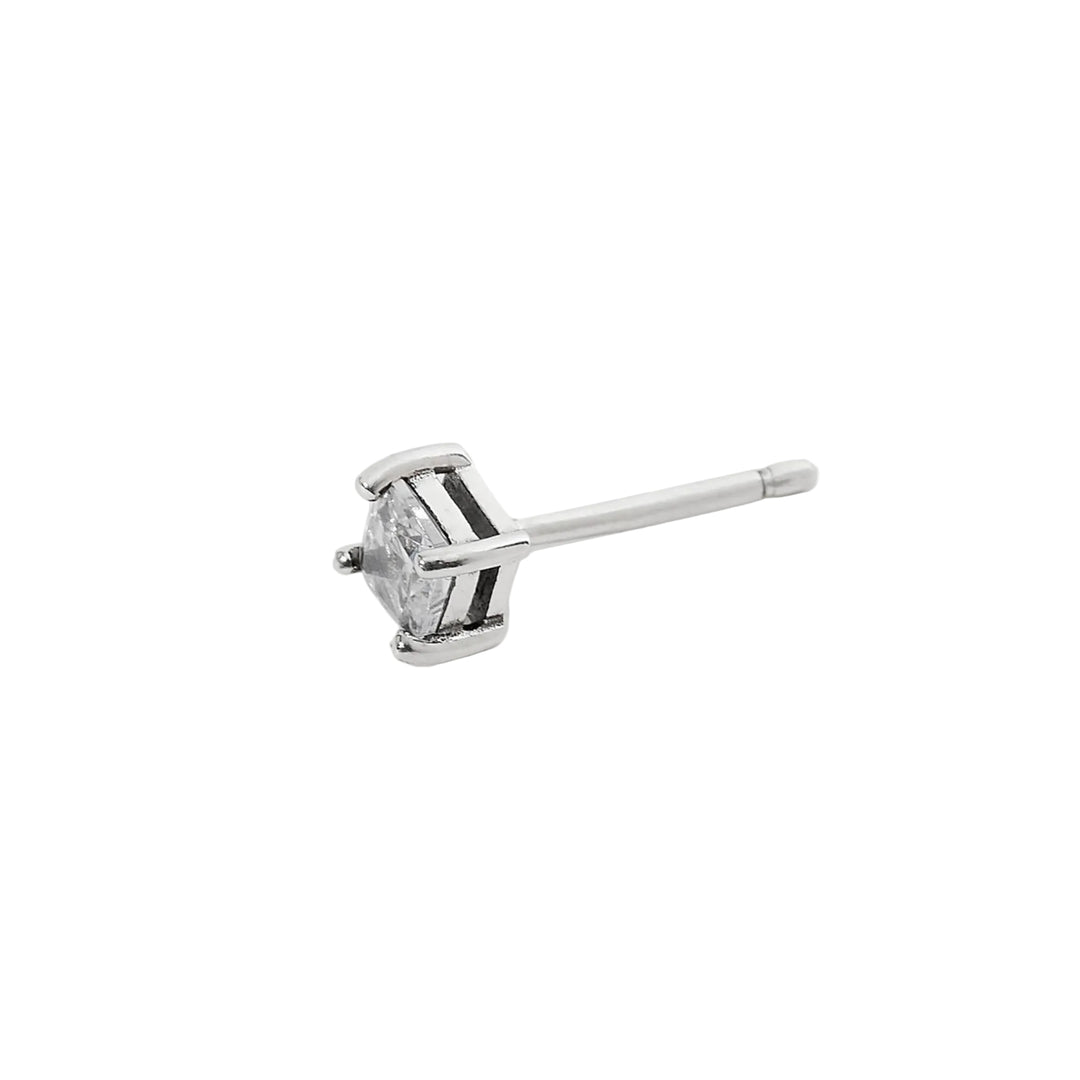 Mabina Orecchino a lobo con zircone bianco taglio carré 563523
