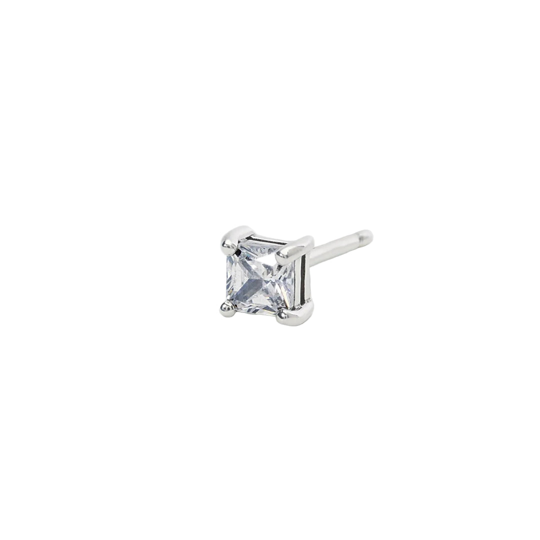Mabina Orecchino a lobo con zircone bianco taglio carré 563523