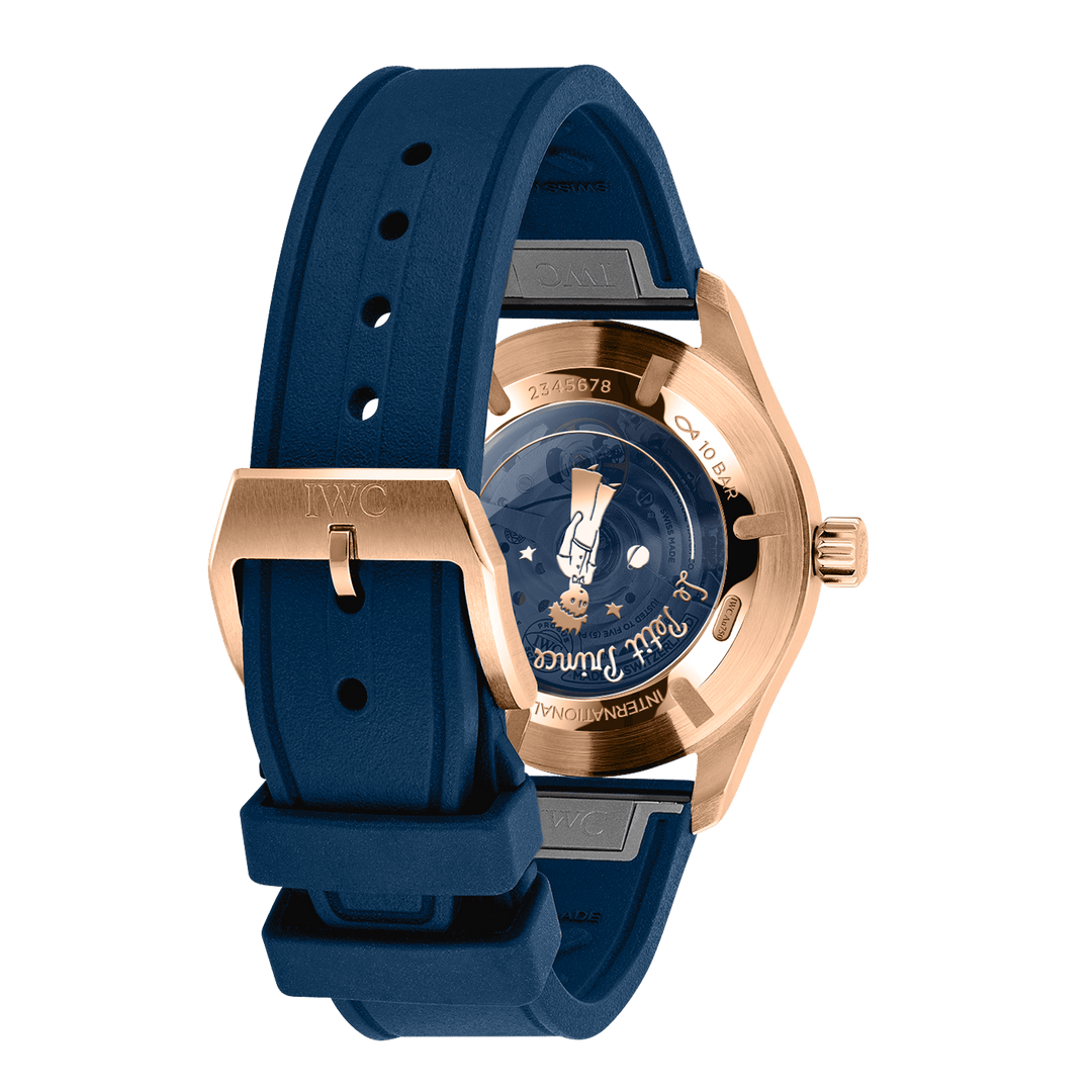 IWC Pilot’s Watch Mark XX Le Petit Prince IW328301 - cassa oro rosa 18kt - cinturino gomma blu - quadrante blu con datario