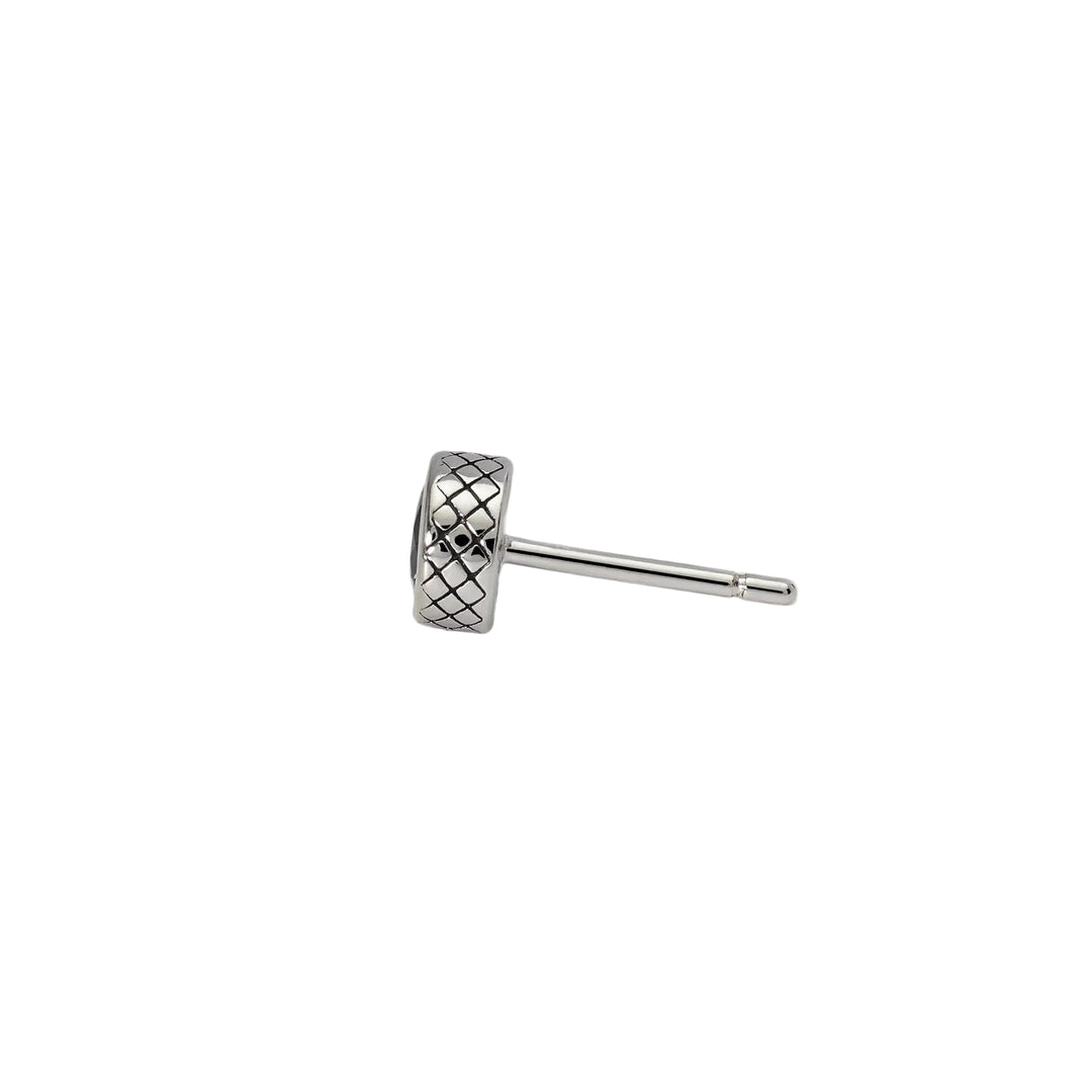 Mabina Orecchino con zircone nero e finitura a rombi 563620
