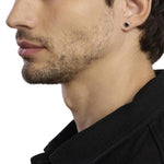 Load image into Gallery viewer, Mabina Orecchino con zircone nero e finitura a rombi 563620