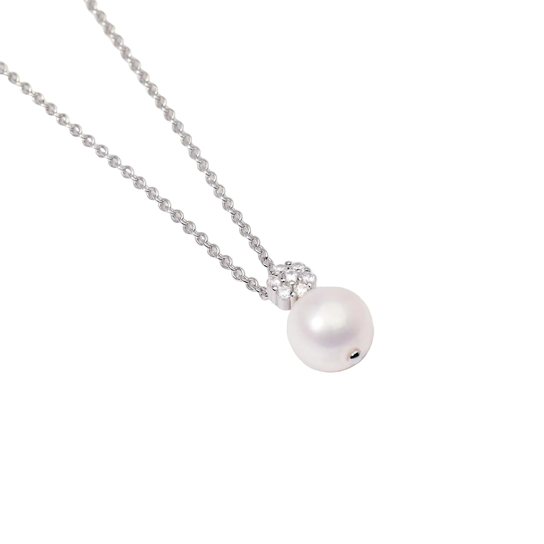 Mabina Girocollo in argento con perla coltivata e zirconi 553546