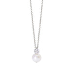 Load image into Gallery viewer, Mabina Girocollo in argento con perla coltivata e zirconi 553546